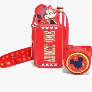 Disney Loungefly Circus Ticket with Mickey Mouse And Coin Purse
